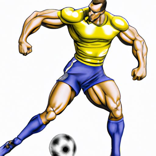 Hình minh họa về cầu thủ đá bóng với các cơ vùng hông được nổi bật